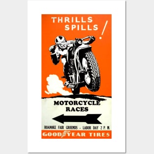 Motorcycle Races Vintage Poster Posters and Art